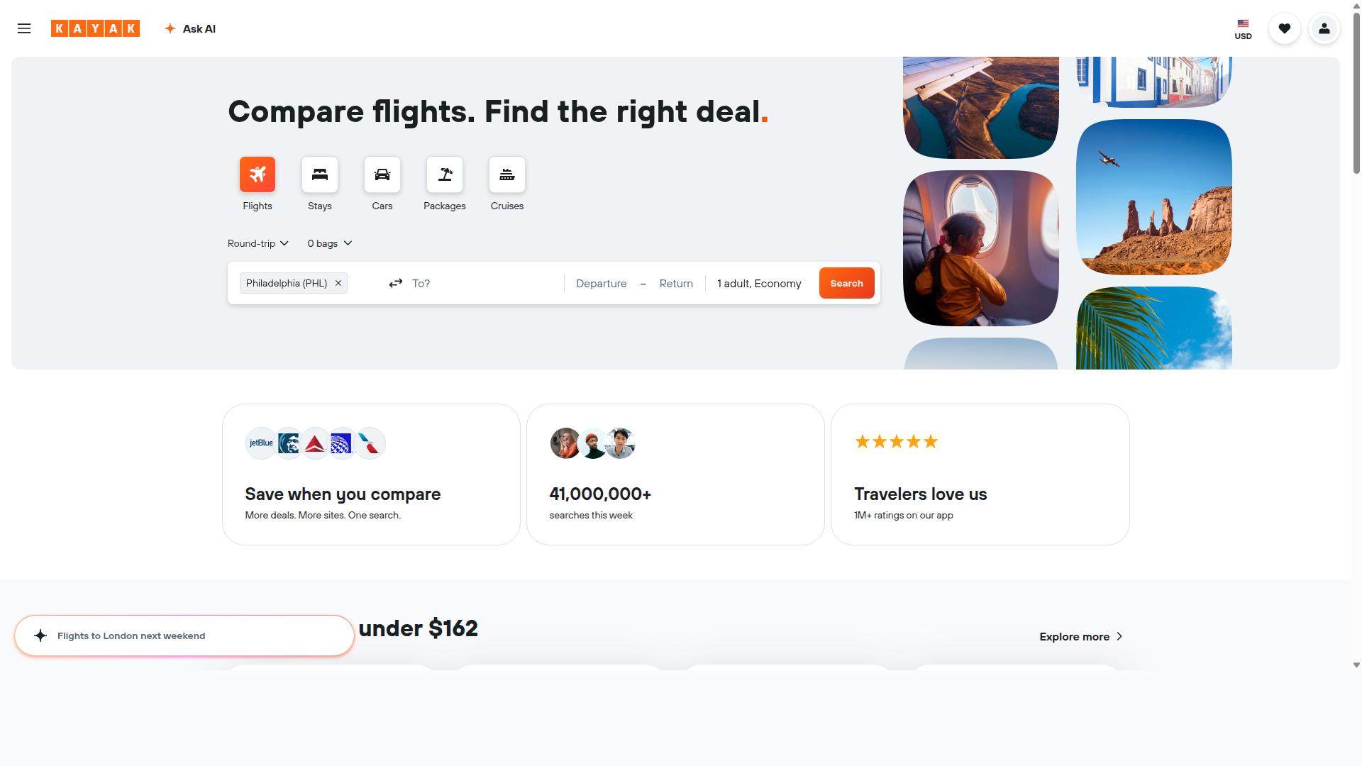 Kayak.com website